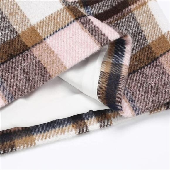 Womens High Waist Plaid Skirt Pink - Picture 6 of 6